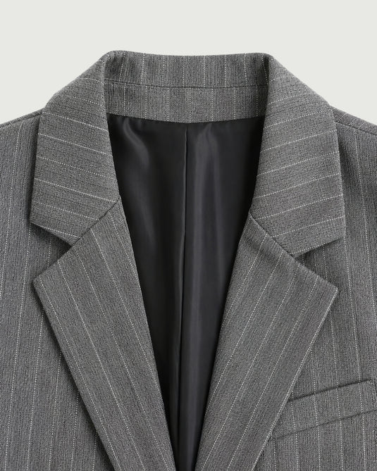 Blazer Feminino de Alfaiataria Risca de Giz Mirelle