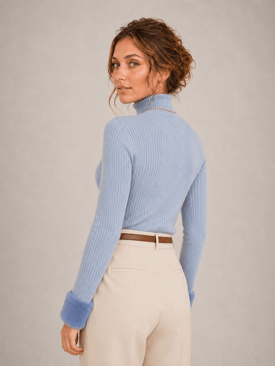 Suéter Feminino Gola Alta com Forro de Veludo Bonie