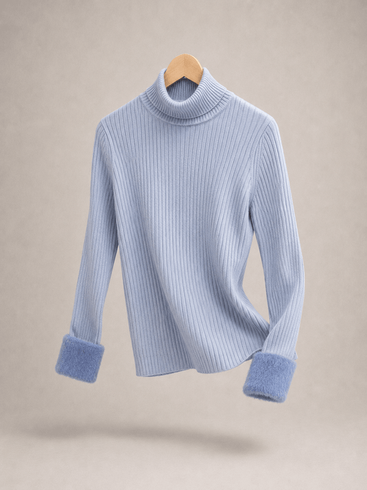 Suéter Feminino Gola Alta com Forro de Veludo Bonie