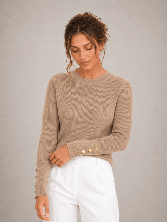 Suéter Feminino Manga Longa com Botões Dressy