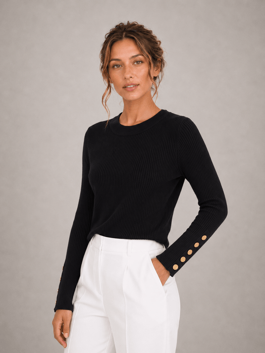 Suéter Feminino Manga Longa com Botões Dressy