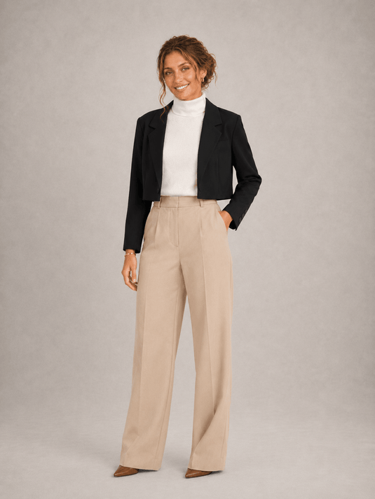 Blazer Cropped Feminino de Alfaiataria Valen