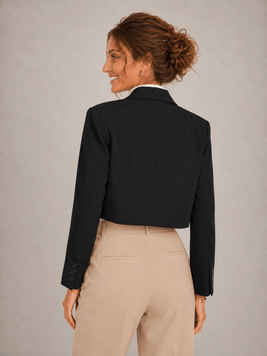 Blazer Cropped Feminino de Alfaiataria Valen