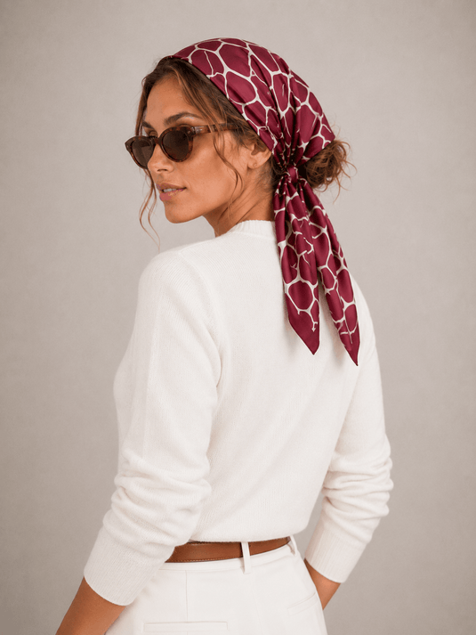 Lenço Feminino Vermelho 90x90 Firenze | Uso Versátil