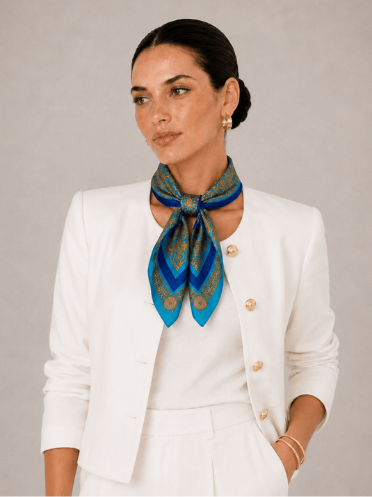 Lenço Feminino Acetinado 70x70 Celestine | Uso Versátil