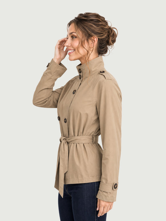 Casaco Feminino Trench Coat Cropped Firenze