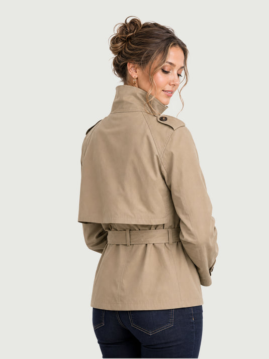 Casaco Feminino Trench Coat Cropped Firenze