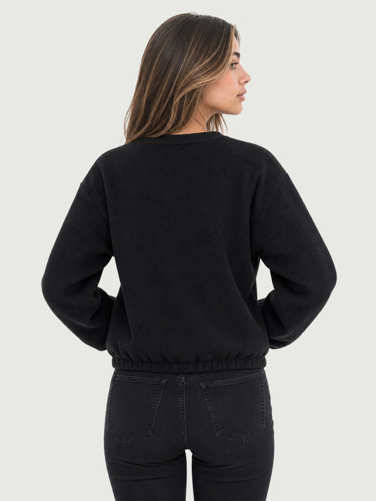 Jaqueta Bomber Feminina Martin Cropped com Mangas Balão