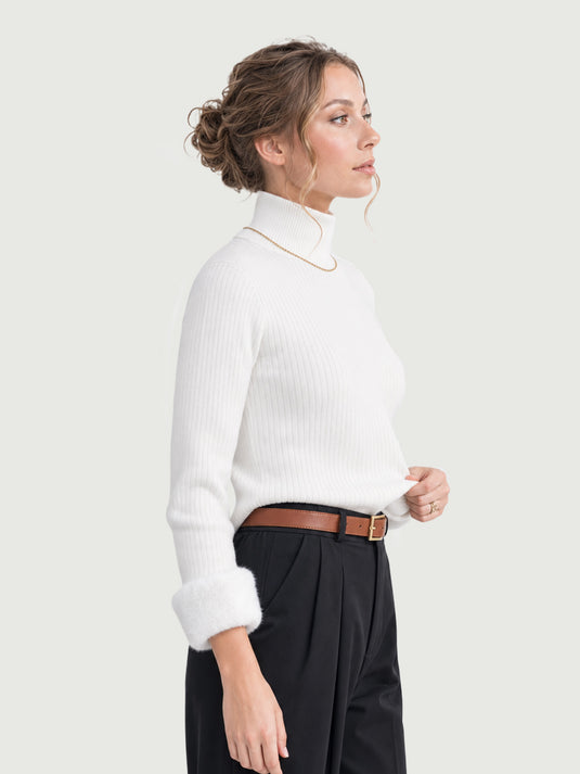 Suéter Feminino Gola Alta com Forro de Veludo Bonie