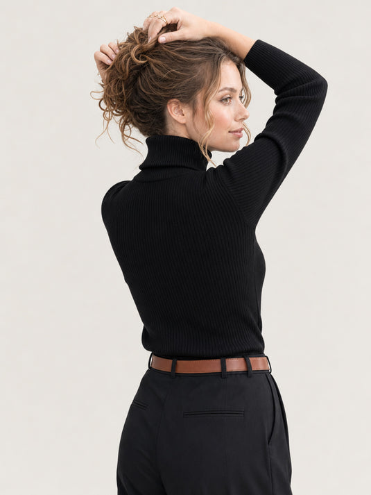 Suéter Feminino Gola Alta com Forro de Veludo Bonie
