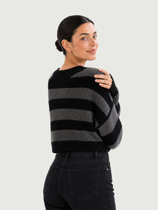 Suéter Feminino Cropped Listrado Celinea