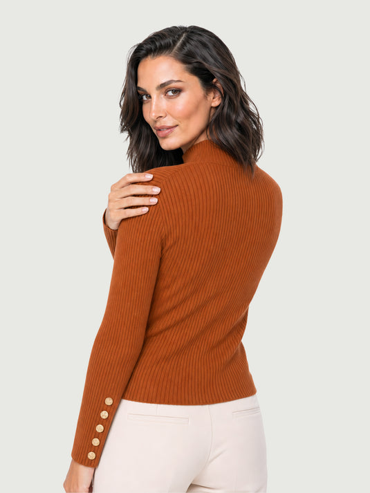Suéter Feminino Manga Longa com Botões Dressy