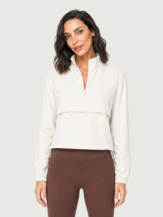 Jaqueta Feminina Esportiva Impermeável Estilo Cropped com Gola Alta Novara