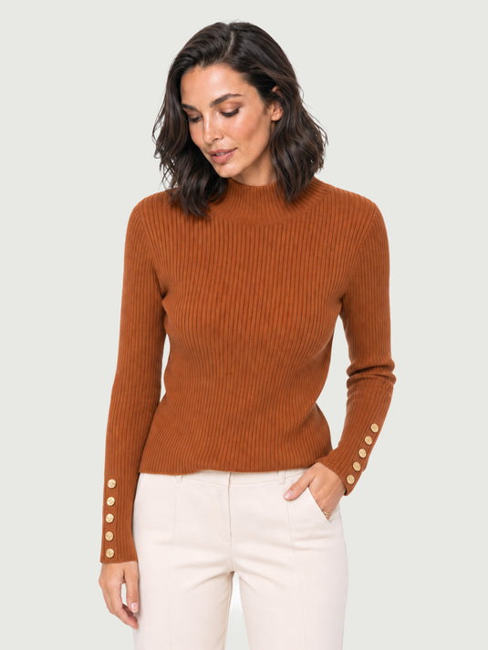 Suéter Feminino Manga Longa com Botões Dressy