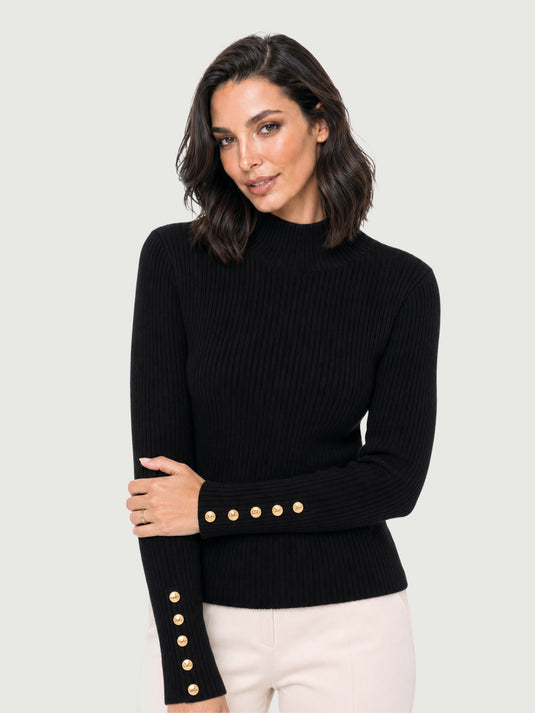 Suéter Feminino Manga Longa com Botões Dressy
