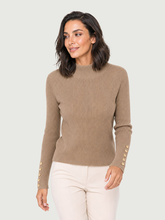 Suéter Feminino Manga Longa com Botões Dressy