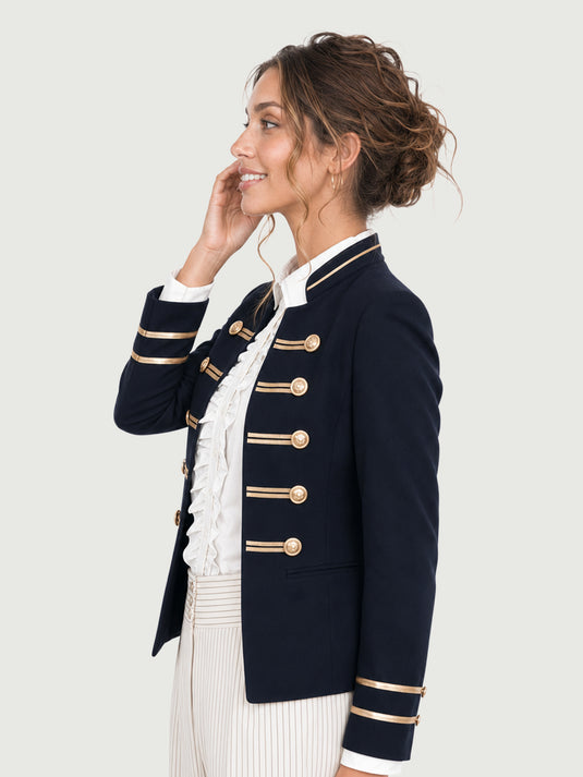 Jaqueta Feminina Estilo Militar Naval Margot