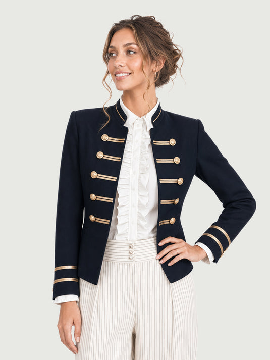Jaqueta Feminina Estilo Militar Naval Margot
