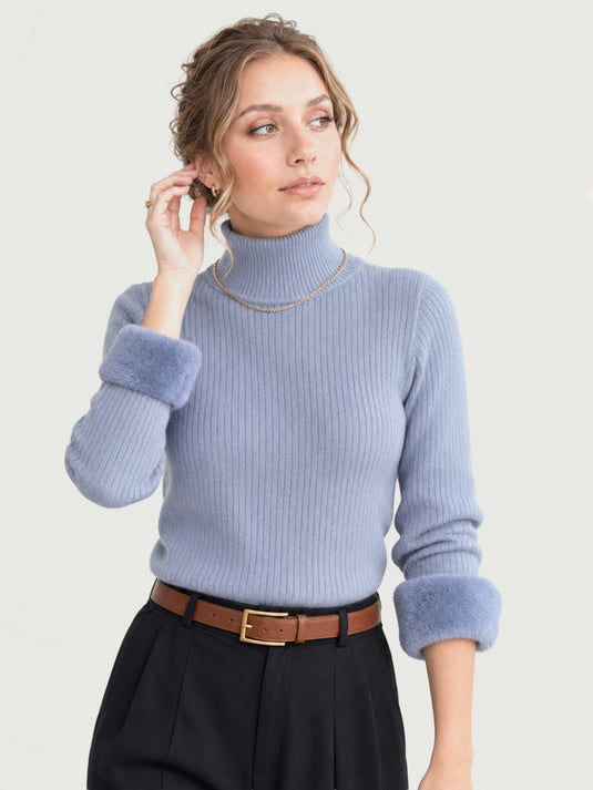 Suéter Feminino Gola Alta com Forro de Veludo Bonie