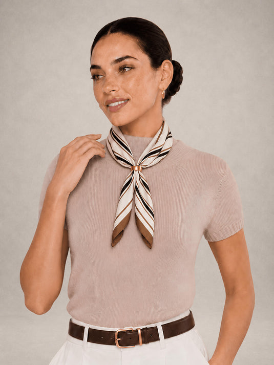 Lenço Feminino Listrado 70x70 Hanover | Uso Versátil