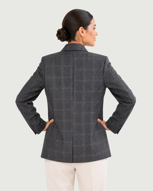 Blazer Estruturado Feminino Xadrez Amery
