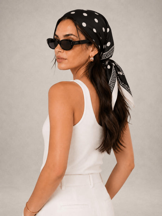 Lenço Feminino Preto 70x70 Minie | Uso Versátil