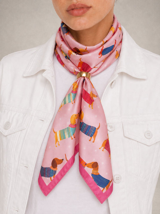 Lenço Feminino Rosa 70x70 Bonie | Uso Versátil