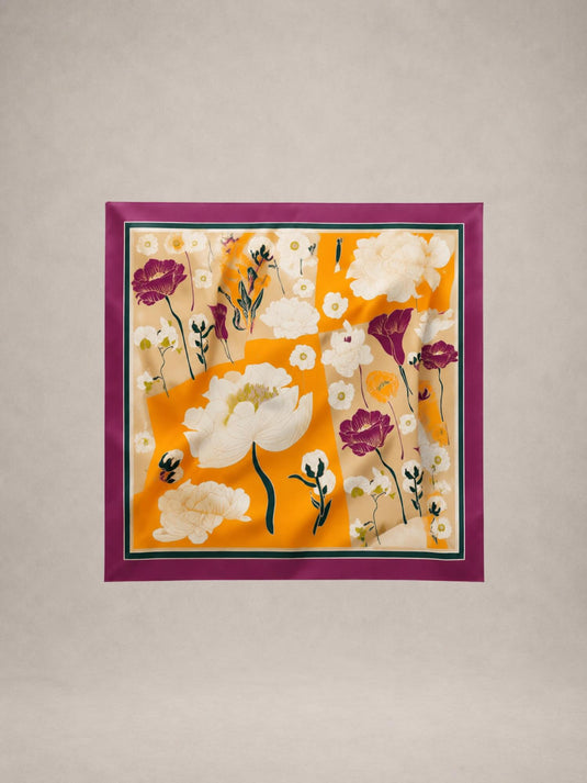 Lenço Feminino Floral 70x70 Margot | Uso Versátil