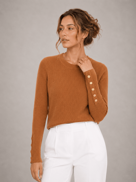 Suéter Feminino Manga Longa com Botões Dressy