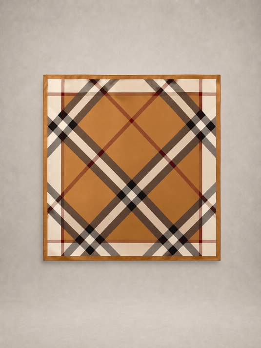 Lenço Feminino Xadrez 90x90 Hermes | Uso Versátil