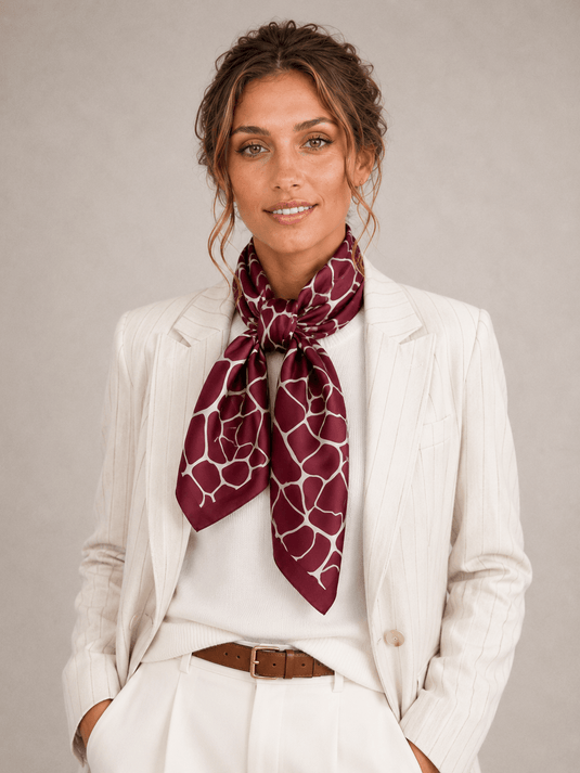 Lenço Feminino Vermelho 90x90 Firenze | Uso Versátil