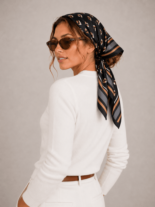 Lenço Feminino Preto 90x90 Havana | Uso Versátil