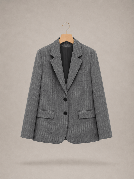 Blazer Feminino de Alfaiataria Risca de Giz Mirelle