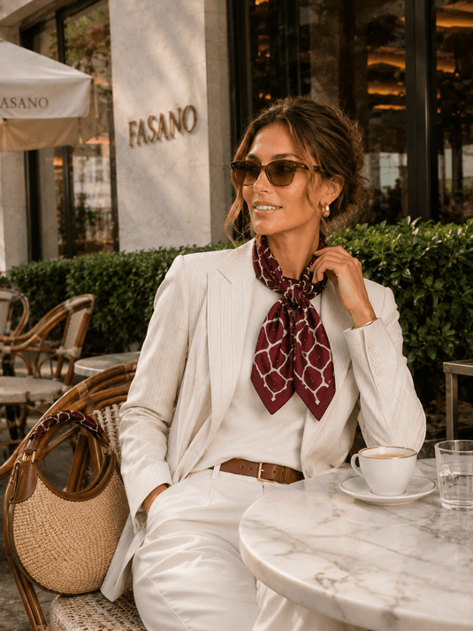 Lenço Feminino Vermelho 90x90 Firenze | Uso Versátil
