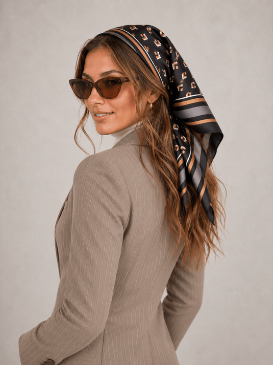 Lenço Feminino Preto 90x90 Havana | Uso Versátil