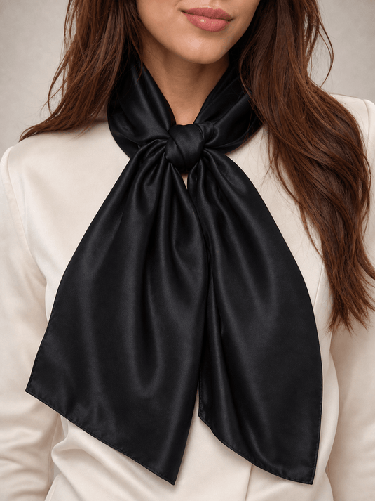 Lenço Feminino Preto 90x90 Lingard | Uso Versátil
