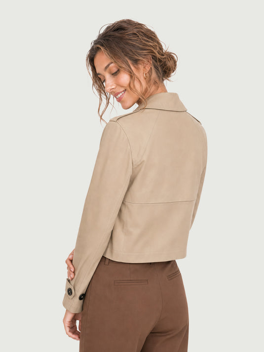 Casaco Feminino Trench Coat Cropped Siena