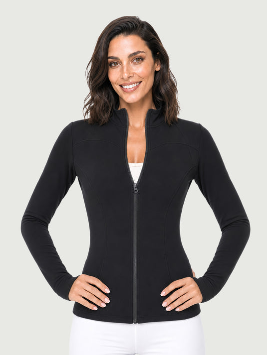 Jaqueta Feminina Esportiva com Zíper e Gola Média Aveline