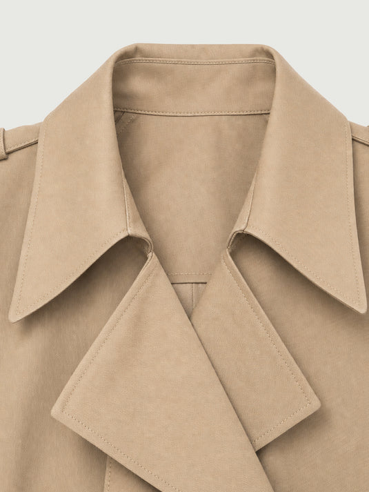 Casaco Feminino Trench Coat Cropped Évora