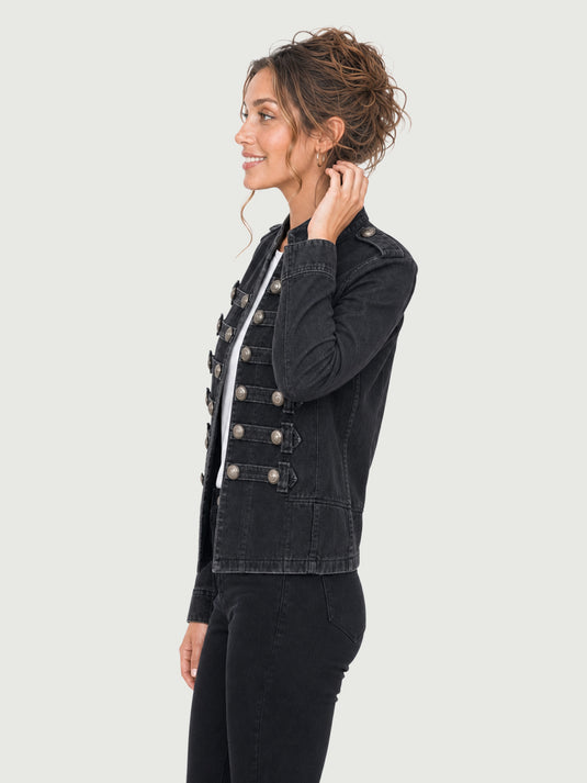 Jaqueta Feminina Jeans Estilo Militar Serena