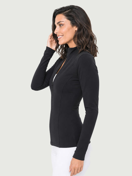 Jaqueta Feminina Esportiva com Zíper e Gola Média Aveline