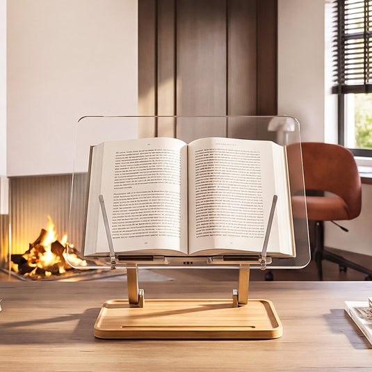 Suporte de Leitura em Madeira e Acrílico