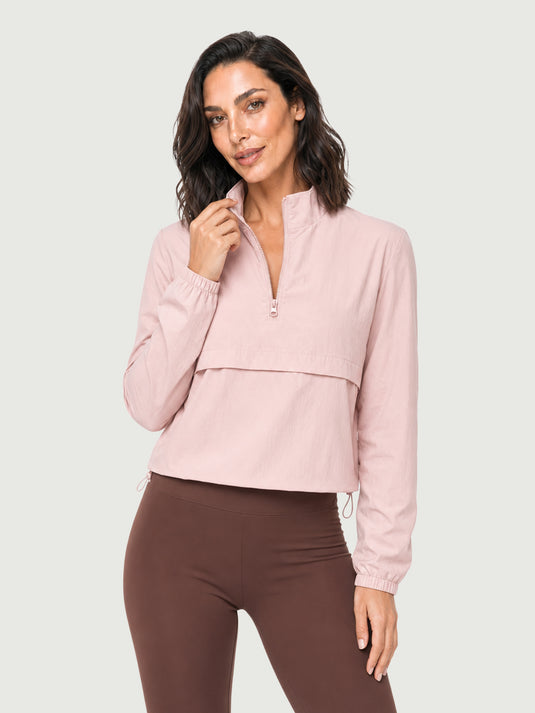 Jaqueta Feminina Esportiva Impermeável Estilo Cropped com Gola Alta Novara