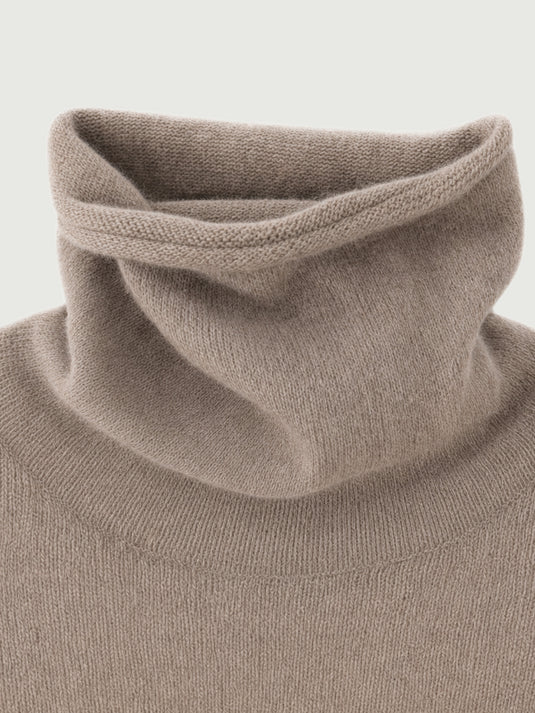 Suéter Feminino de Lã Merino Gola Alta Sem Manga