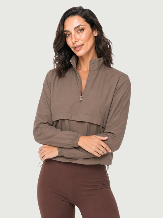 Jaqueta Feminina Esportiva Impermeável Estilo Cropped com Gola Alta Novara