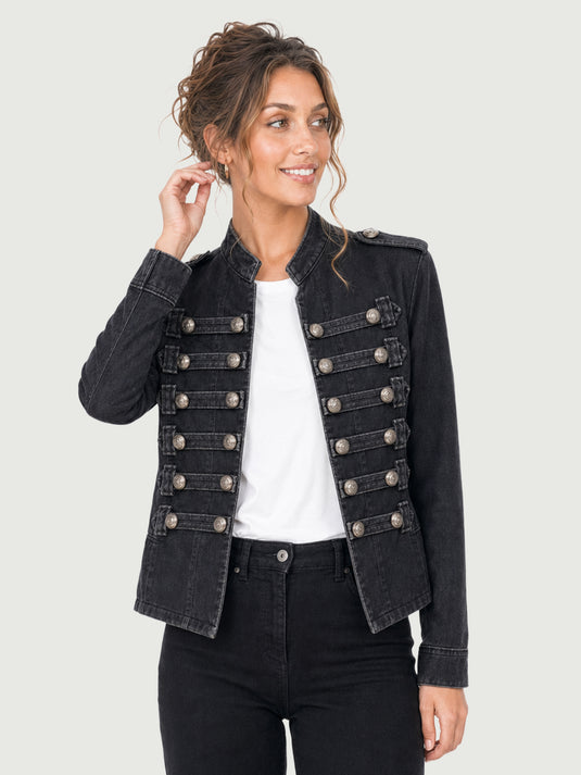 Jaqueta Feminina Jeans Estilo Militar Serena