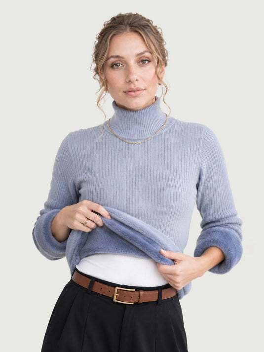 Suéter Feminino Gola Alta com Forro de Veludo Bonie