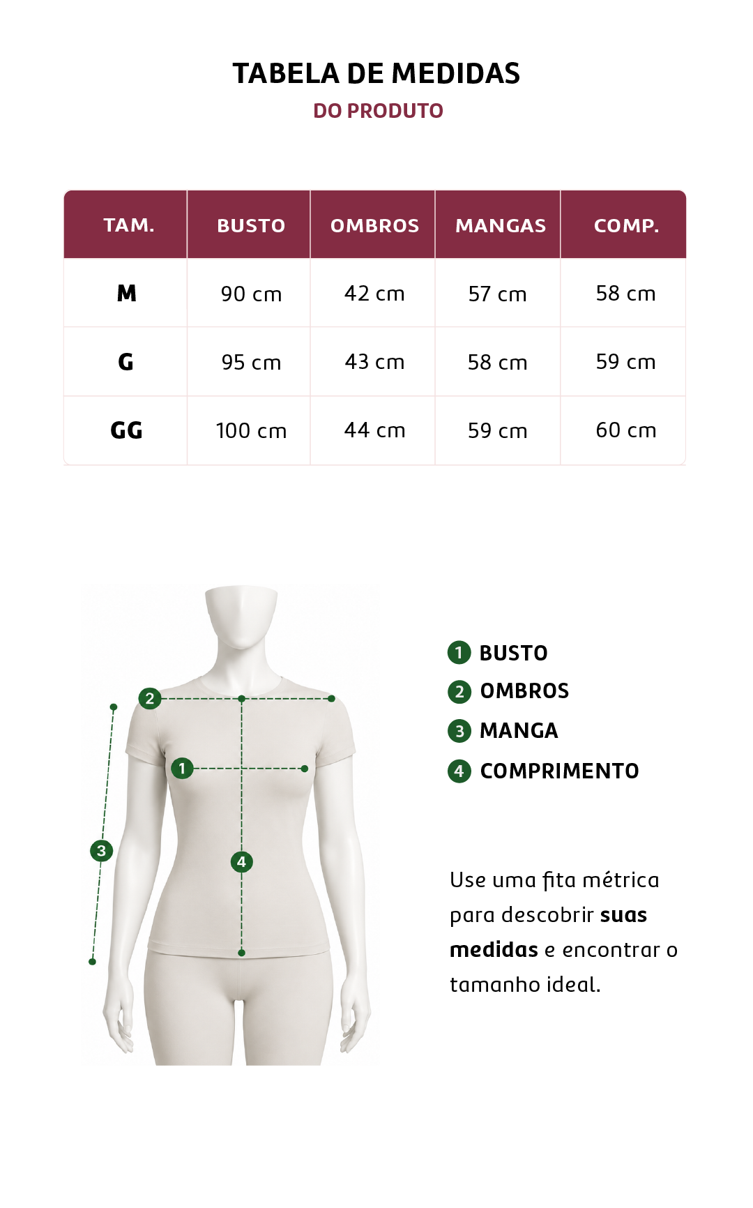 Tabela de medidas